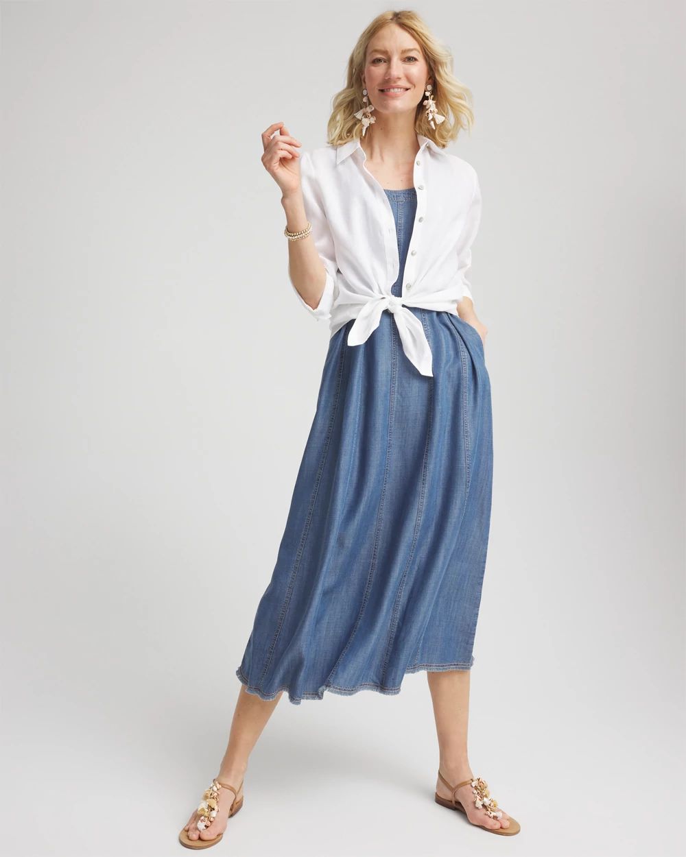 Twill Denim Trapeze-Tank Dress | Chico's